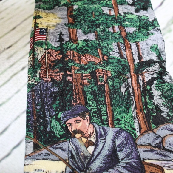 Vintage Tango By Max Raab Silk Fishing Neck Tie - Picture 5 of 8